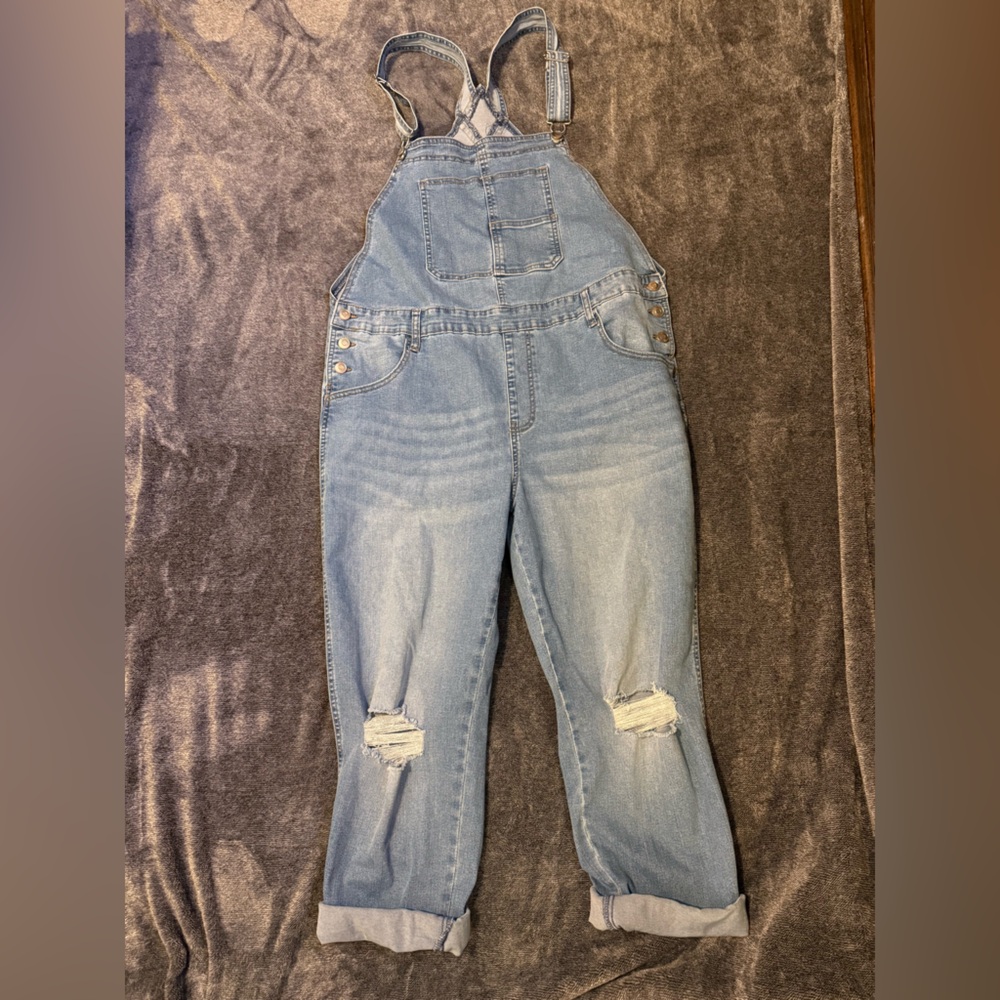Celebrity Pink Light Blue Denim Overalls